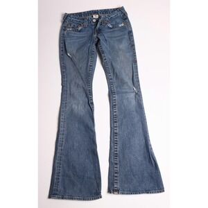 Vintage True Religion Bobby Low Rise Flare Jeans Medium Blue Denim Size 26 USA